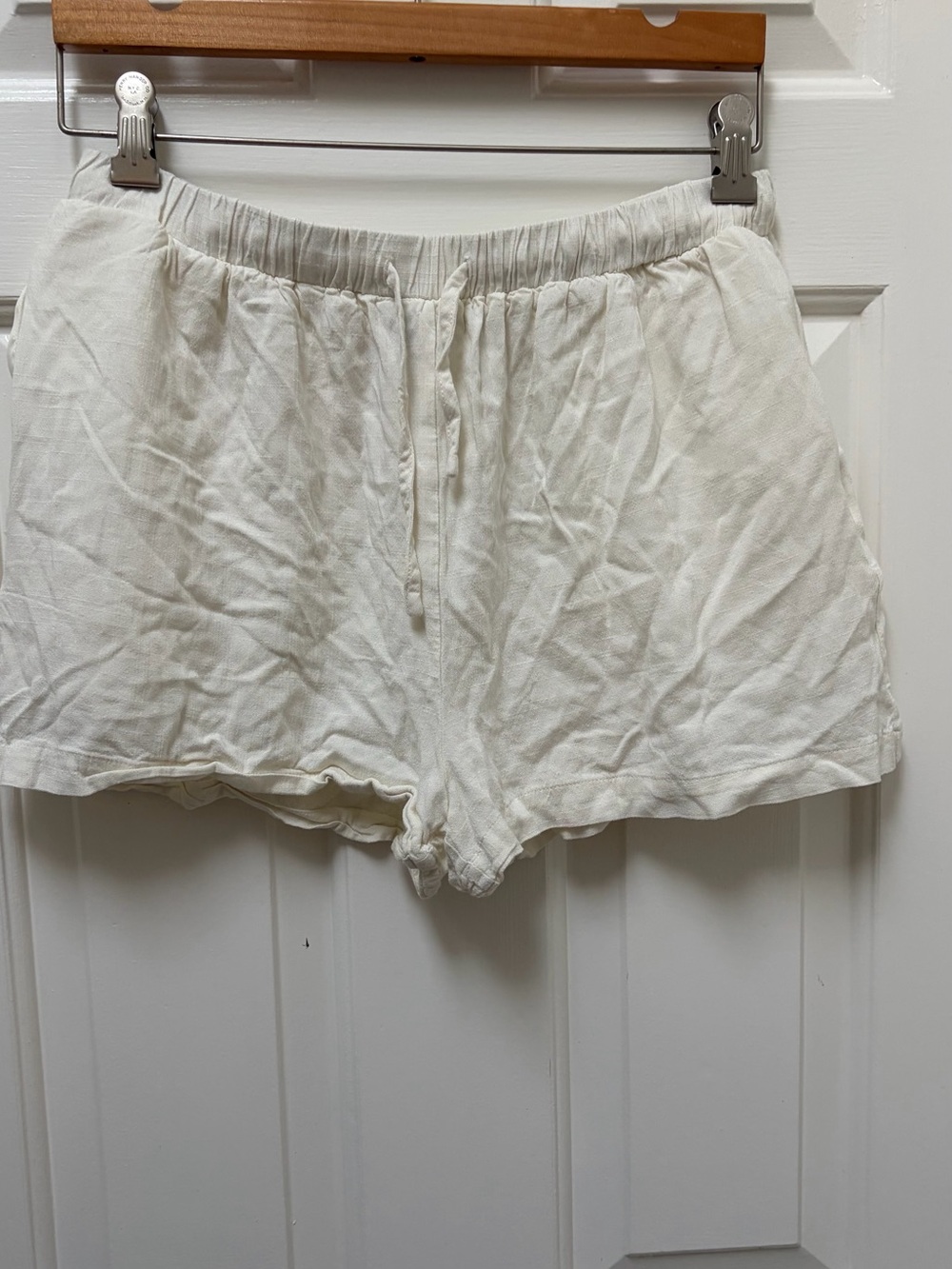 Forever 21 Cream Casual Drawstring Athletic Shorts